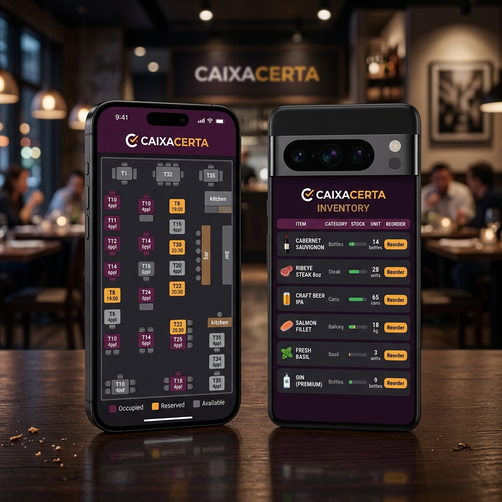 CaixaCerta Features Mockup